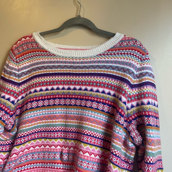 Boden wool and cashmere blend colorful artsy sweater in size XL - Picture 4 of 9
